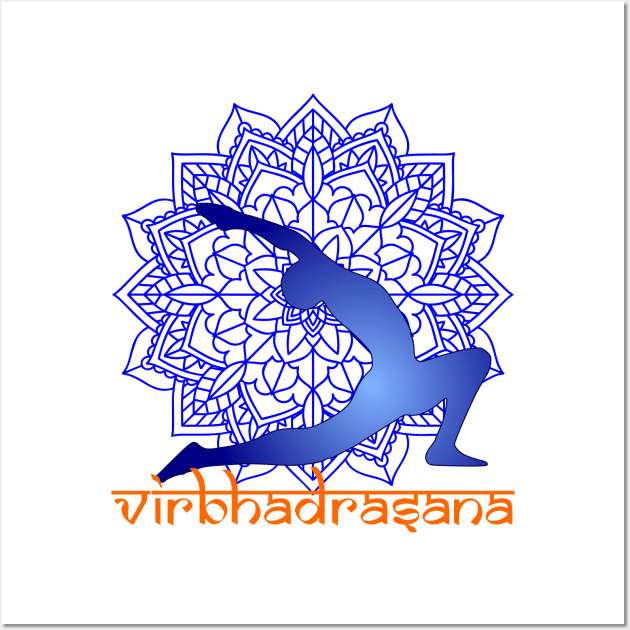 Virbhadrasna Yoga Pose Wall Art by Geoji 